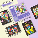 Sand Painting Children Colored Sand Boys and Girls Baby Handmade Diy Production, Scraping Art Sand Painting Set Toys