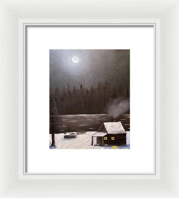 Cabin by the lake - Framed Print