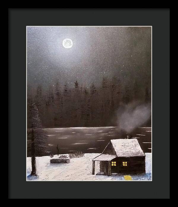 Cabin by the lake - Framed Print