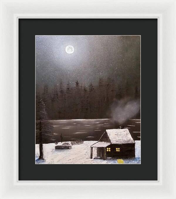 Cabin by the lake - Framed Print