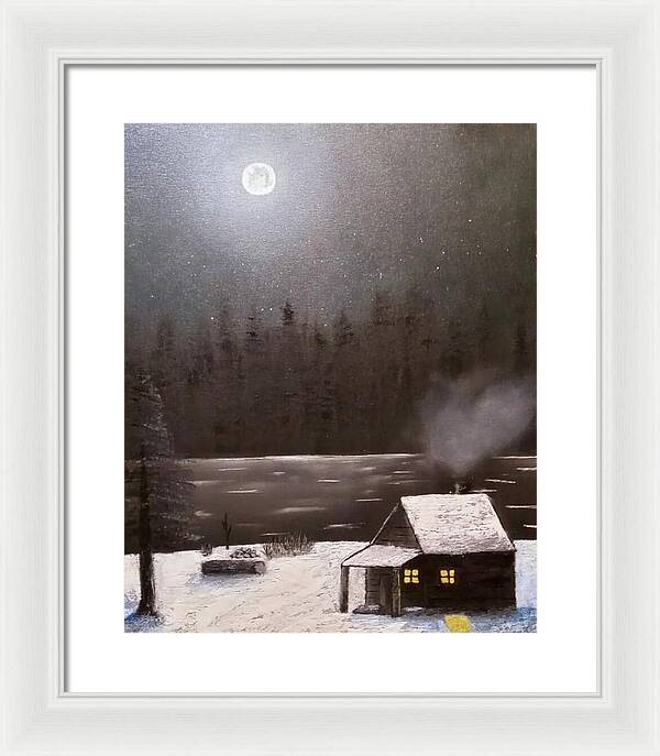 Cabin by the lake - Framed Print