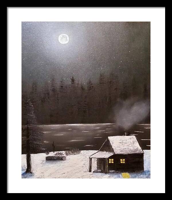 Cabin by the lake - Framed Print