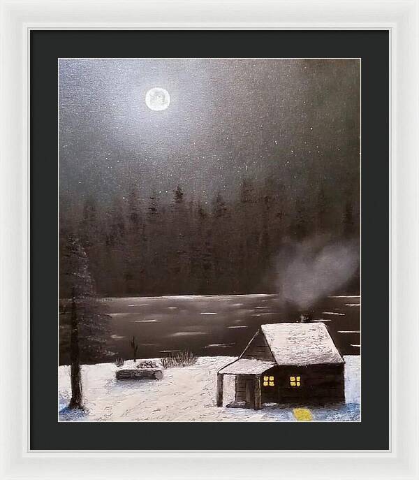 Cabin by the lake - Framed Print