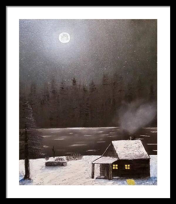 Cabin by the lake - Framed Print