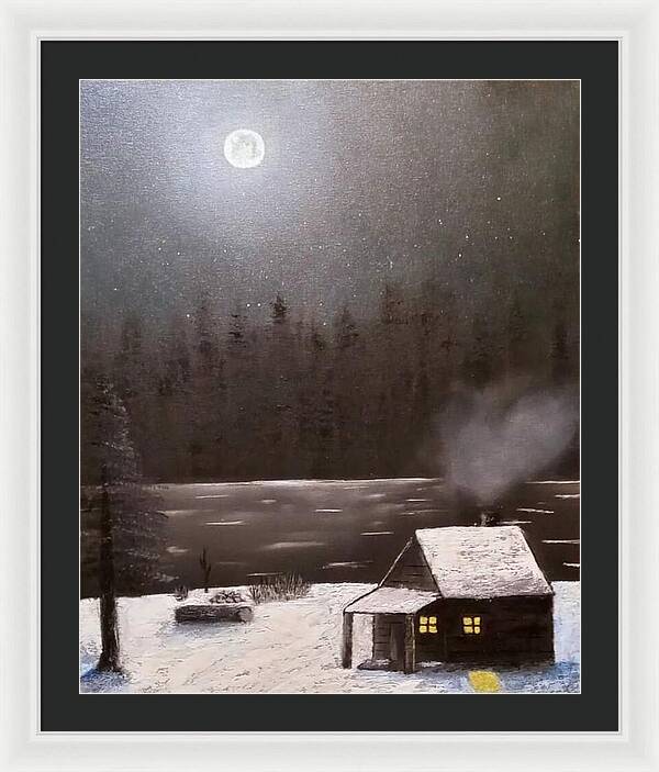 Cabin by the lake - Framed Print