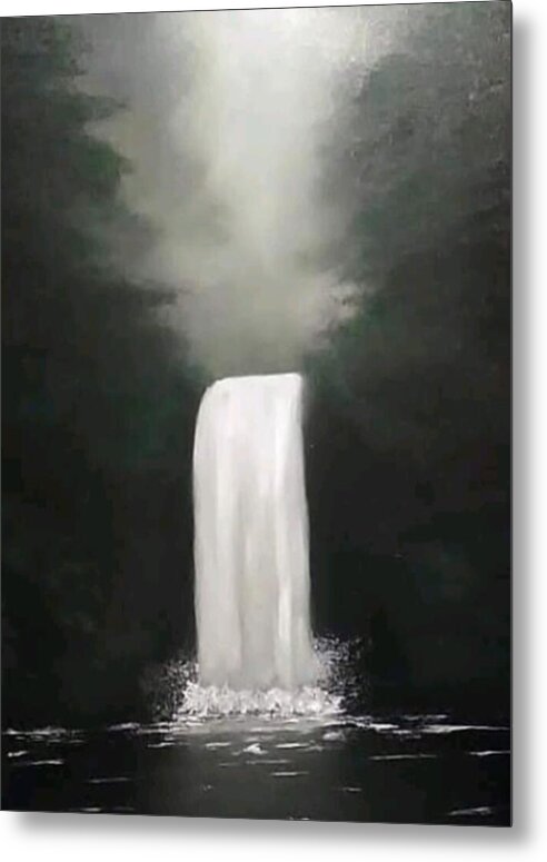 Forest water fall - Metal Print