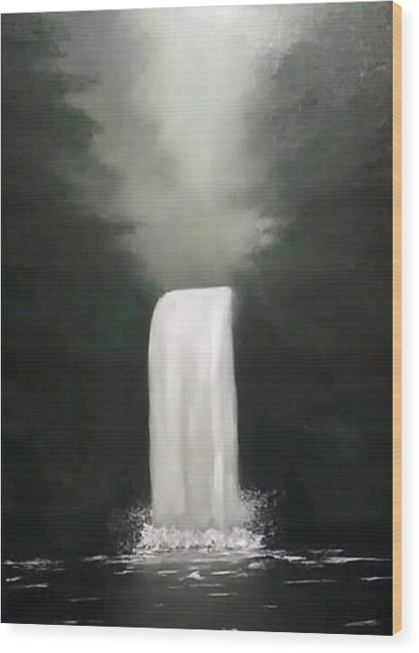 Forest water fall - Wood Print