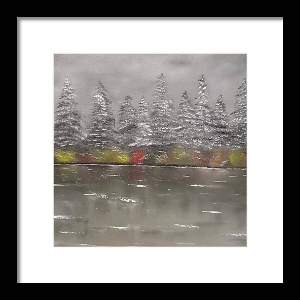 Winter landscape - Framed Print