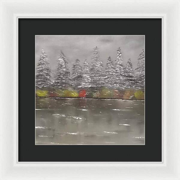 Winter landscape - Framed Print