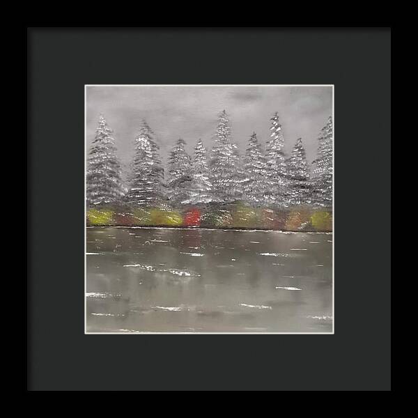 Winter landscape - Framed Print