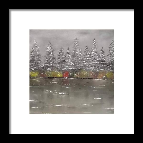 Winter landscape - Framed Print