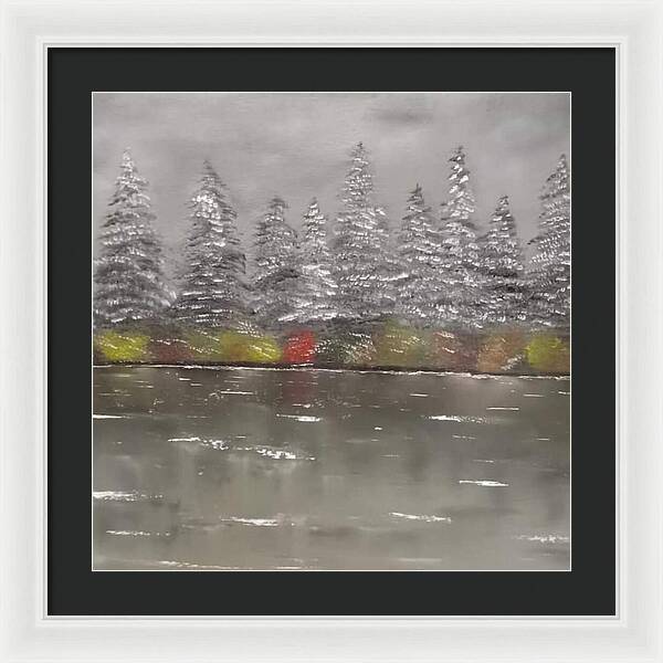 Winter landscape - Framed Print