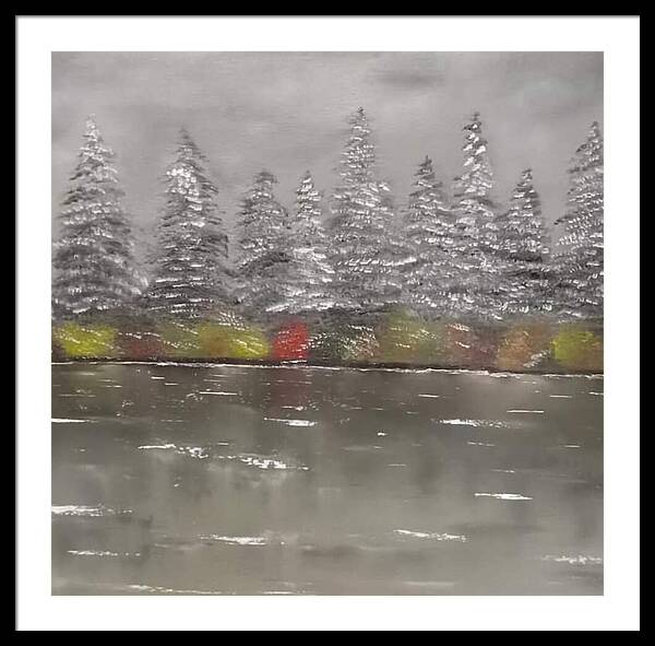 Winter landscape - Framed Print