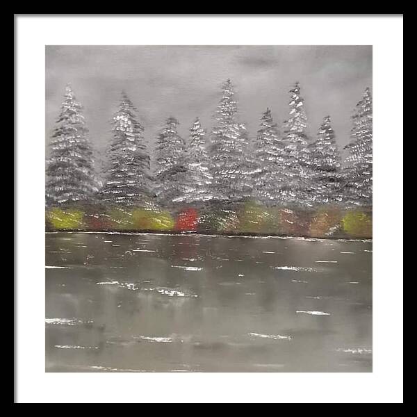 Winter landscape - Framed Print