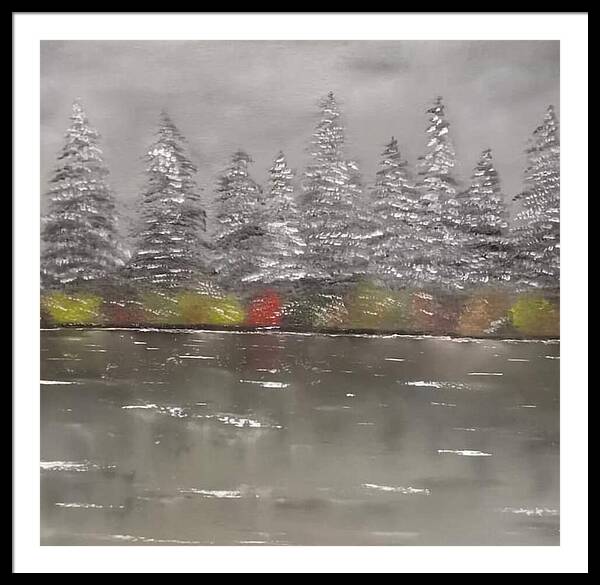 Winter landscape - Framed Print